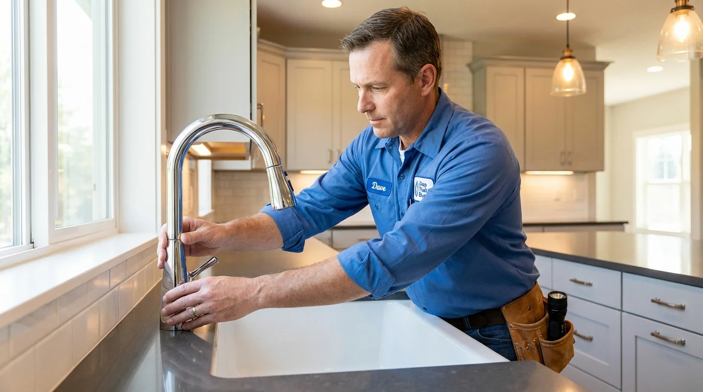 Kitchen faucet installation by Johns Plumbing LLC in Lowell